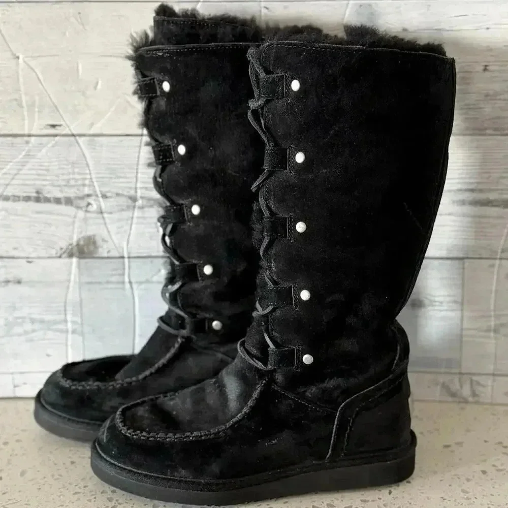UGG Australia Women's Appalachin Boot Black Suede Size 7
